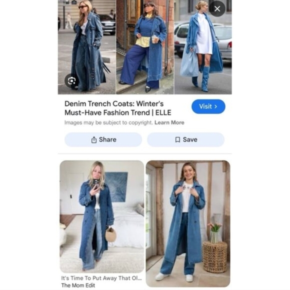 Vintage Denim Trench Coat Y2K - Picture 13 of 14